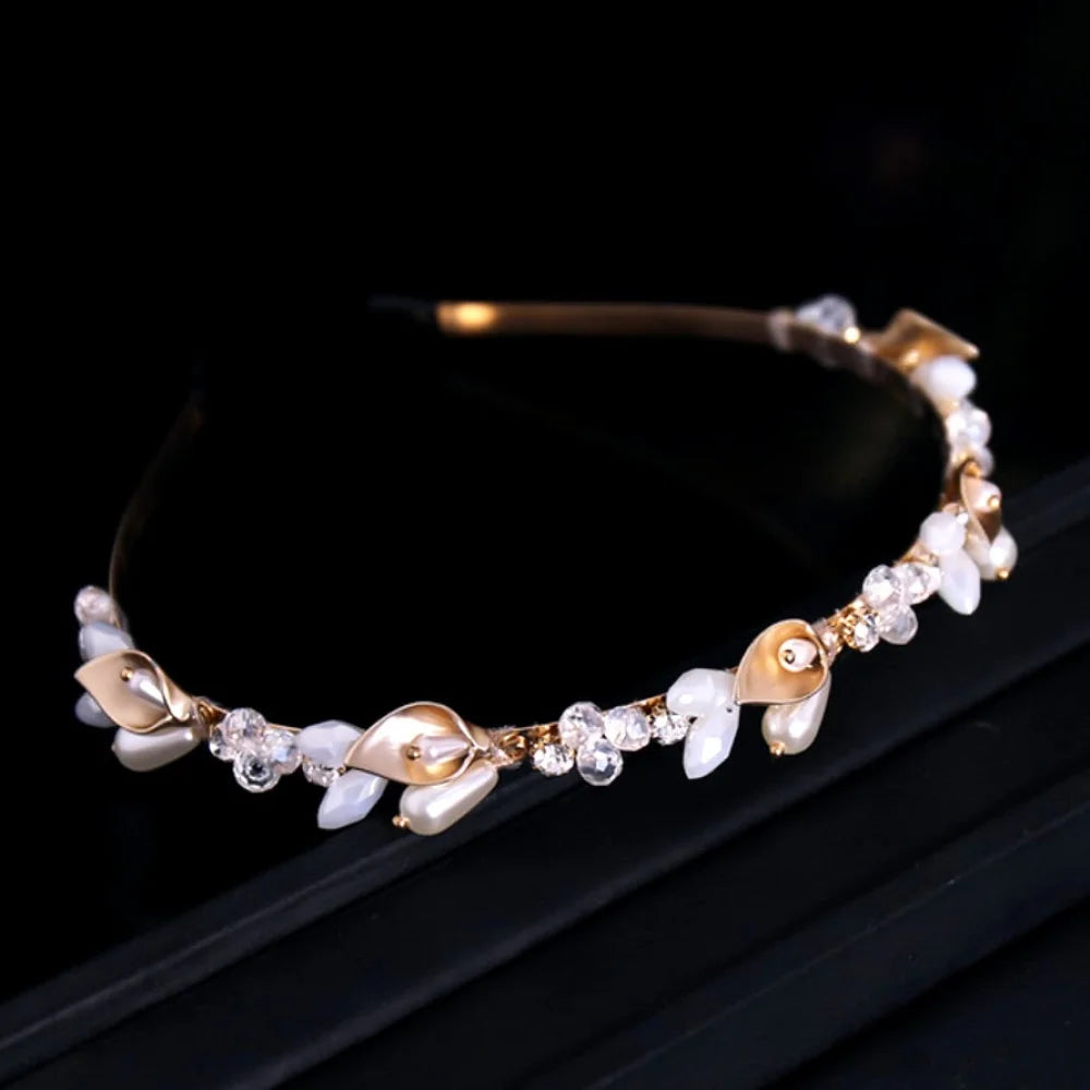 Gold Opal Headband For Brides - Shaye