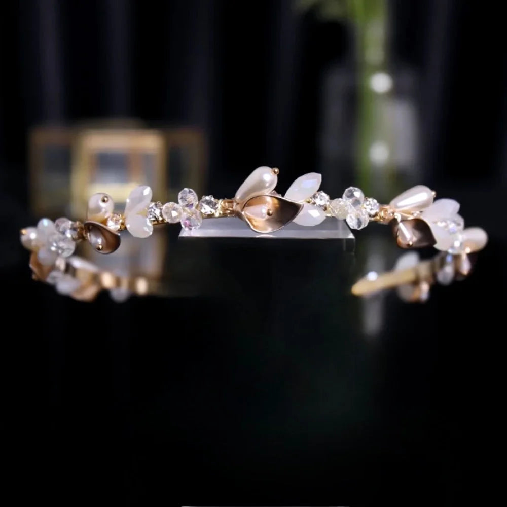 Gold Opal Headband For Brides - Shaye