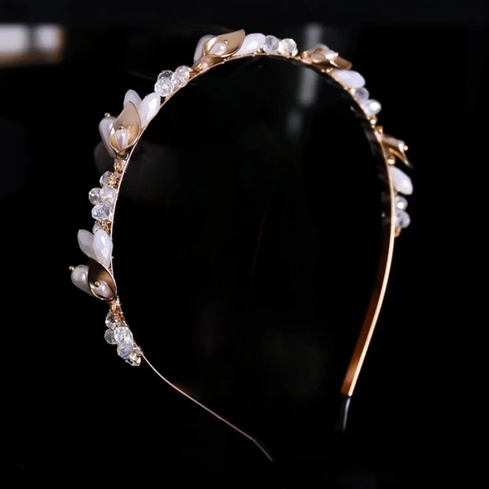 Gold Opal Headband For Brides - Shaye