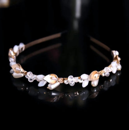 Gold Opal Headband For Brides - Shaye