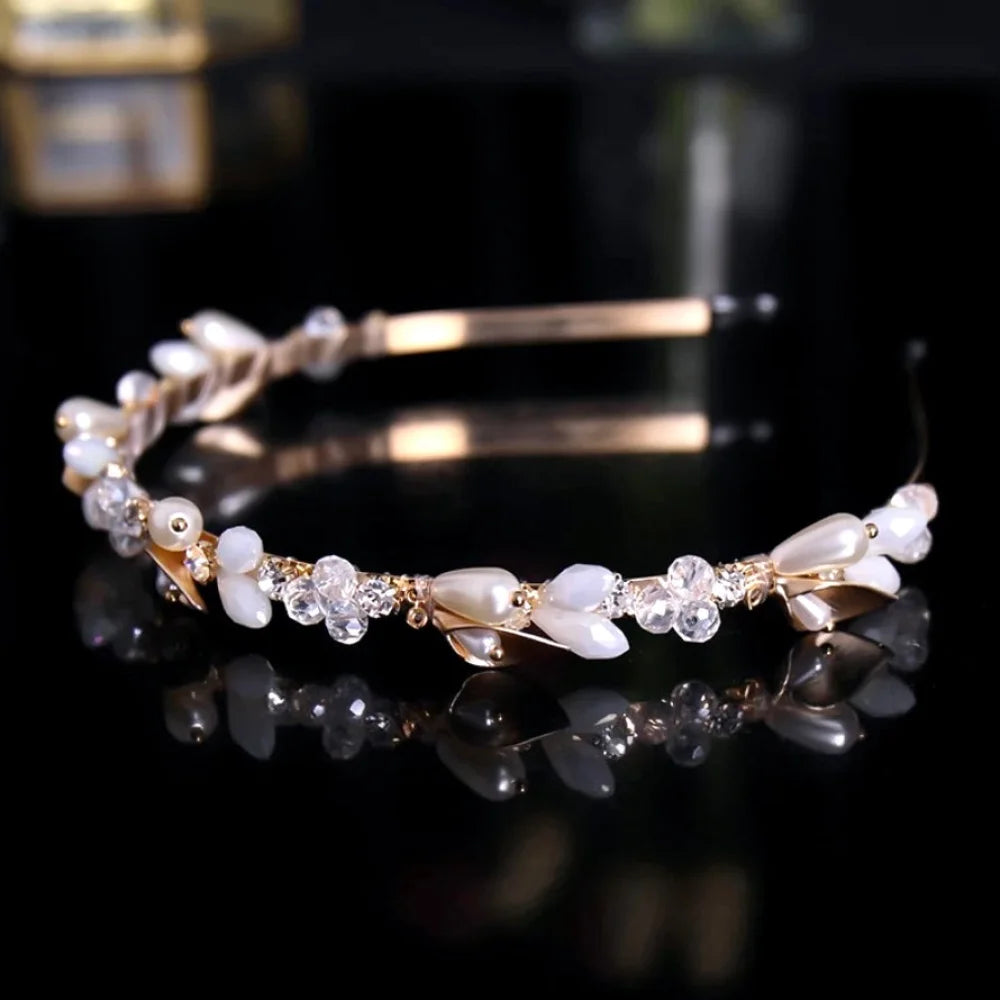 Gold Opal Headband For Brides - Shaye