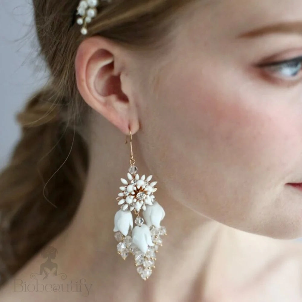 Wedding Hair Accessories - Gold Pearl and Crystal Bridal Headband with Matching Earrings