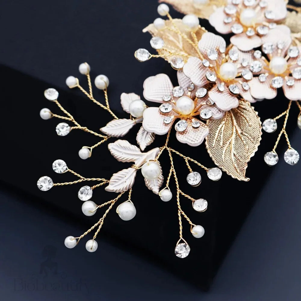 Gold Pearl Bridal Hair Clip ’Logan’