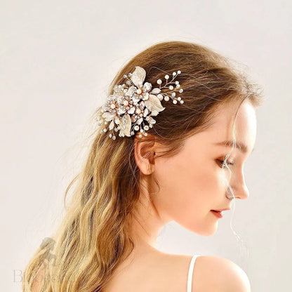 Gold Pearl Bridal Hair Clip ’Logan’