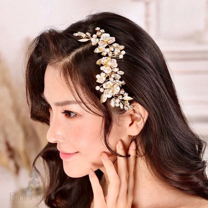 Gold Pearl Hair Comb For Brides By Janet