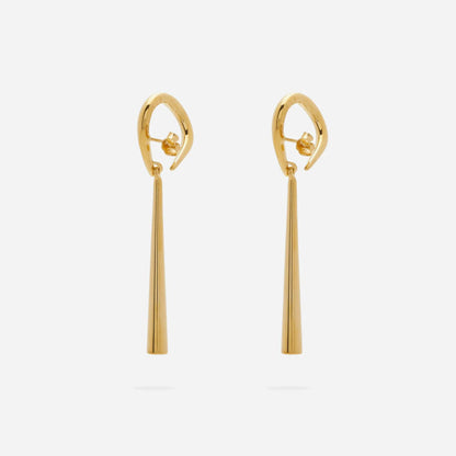 Gold-Plated Alpha Pendant Earrings One Size / Gold
