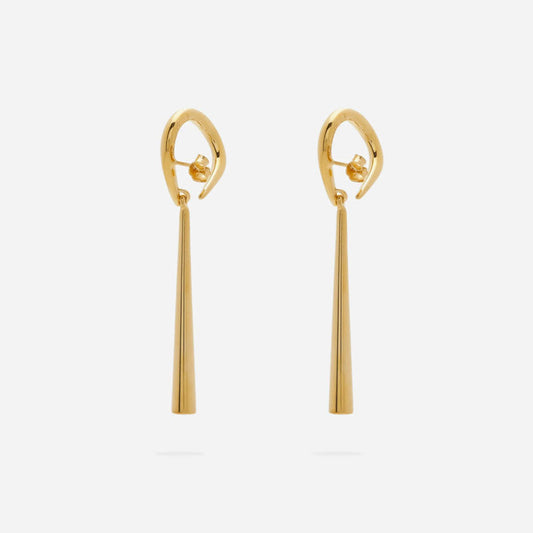 Gold-Plated Alpha Pendant Earrings One Size / Gold