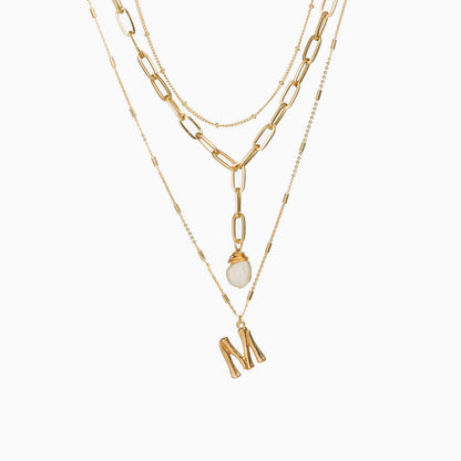 Boho Gold Plated Charm Pendant Layered Necklace One Size /