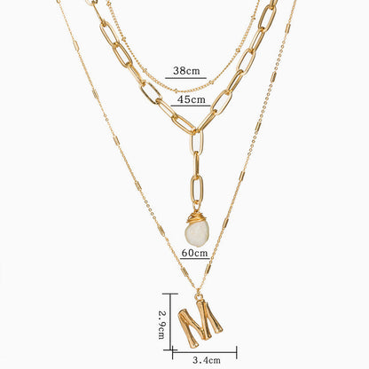 Boho Gold Plated Charm Pendant Layered Necklace