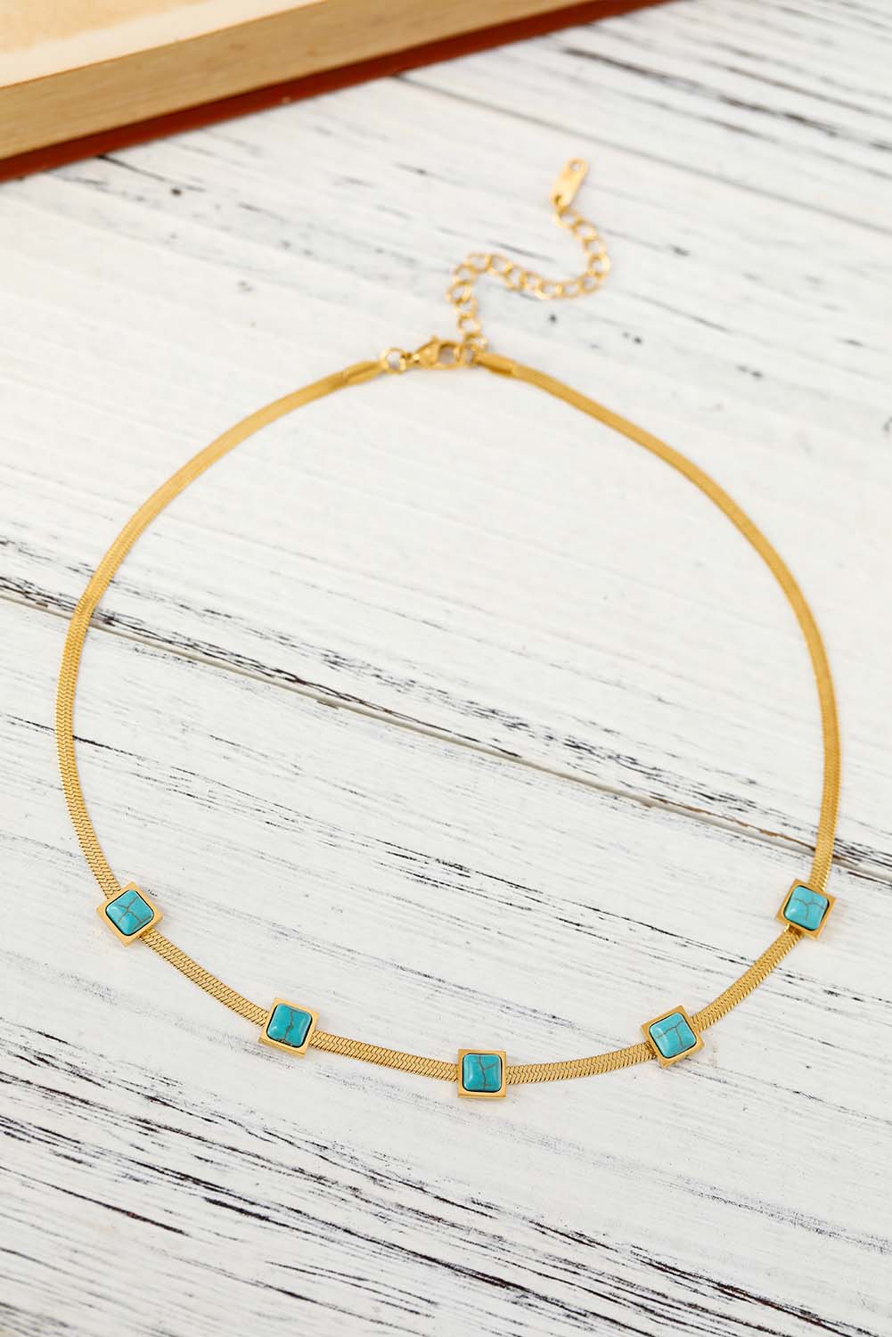 Serpent Bone Necklace With Turquoise