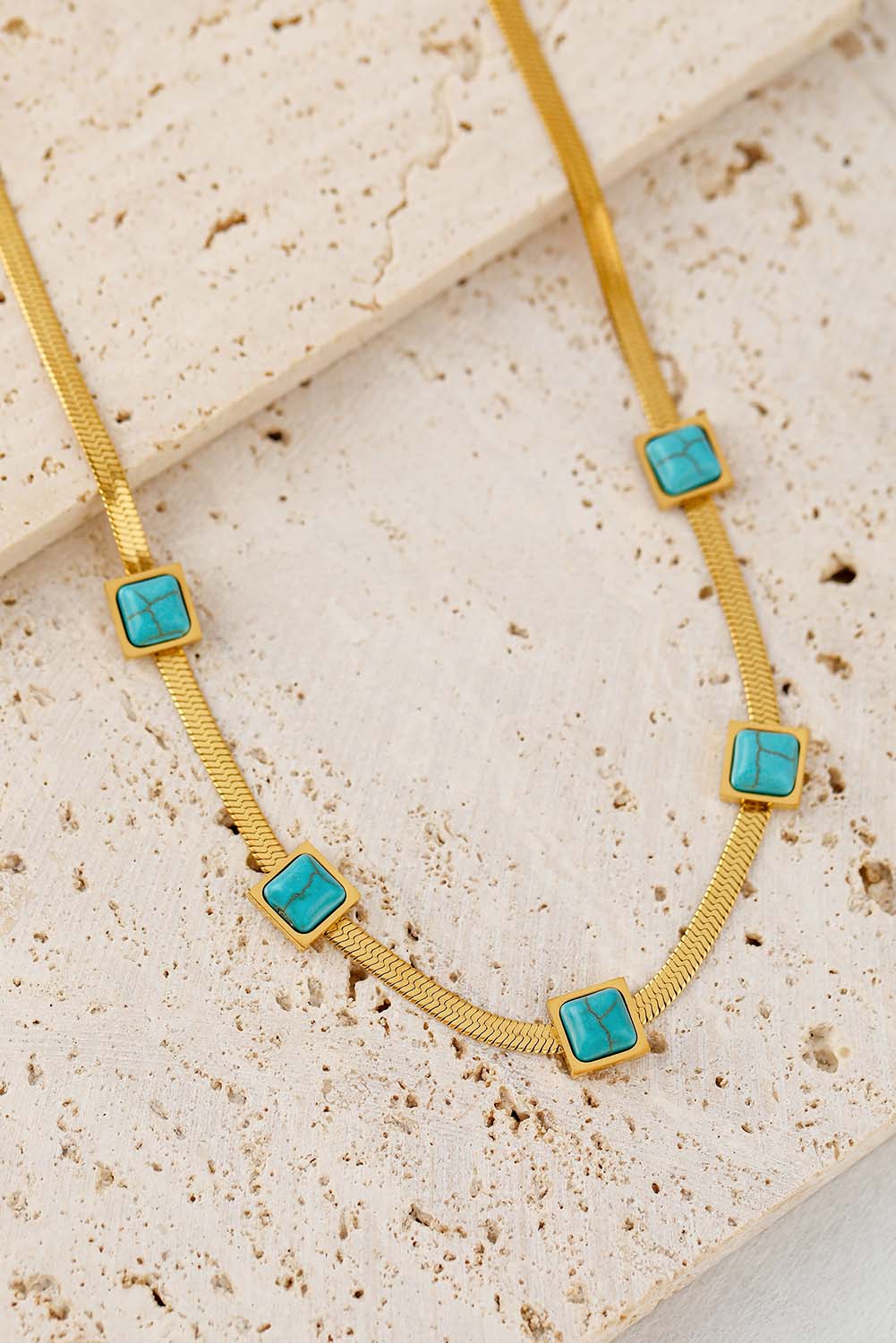 Serpent Bone Necklace With Turquoise