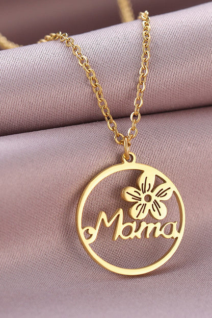 Floral Mama Necklace - Premium Gold Tone Alloy Jewelry / One Size