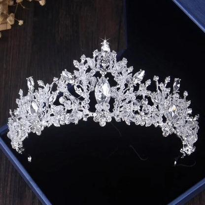 Wedding Jewelry and Accessories - Silver Cubic Zirconia 3-Piece Bridal Jewelry Set With Tiara