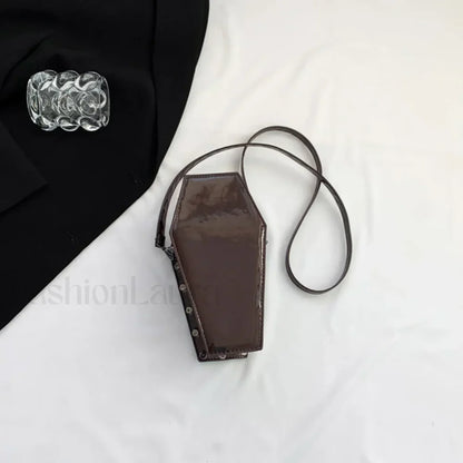 Gothic Adjustable Spider Coffin Shape Mobile Phone Y2K Halloween Satchel Purse Bag