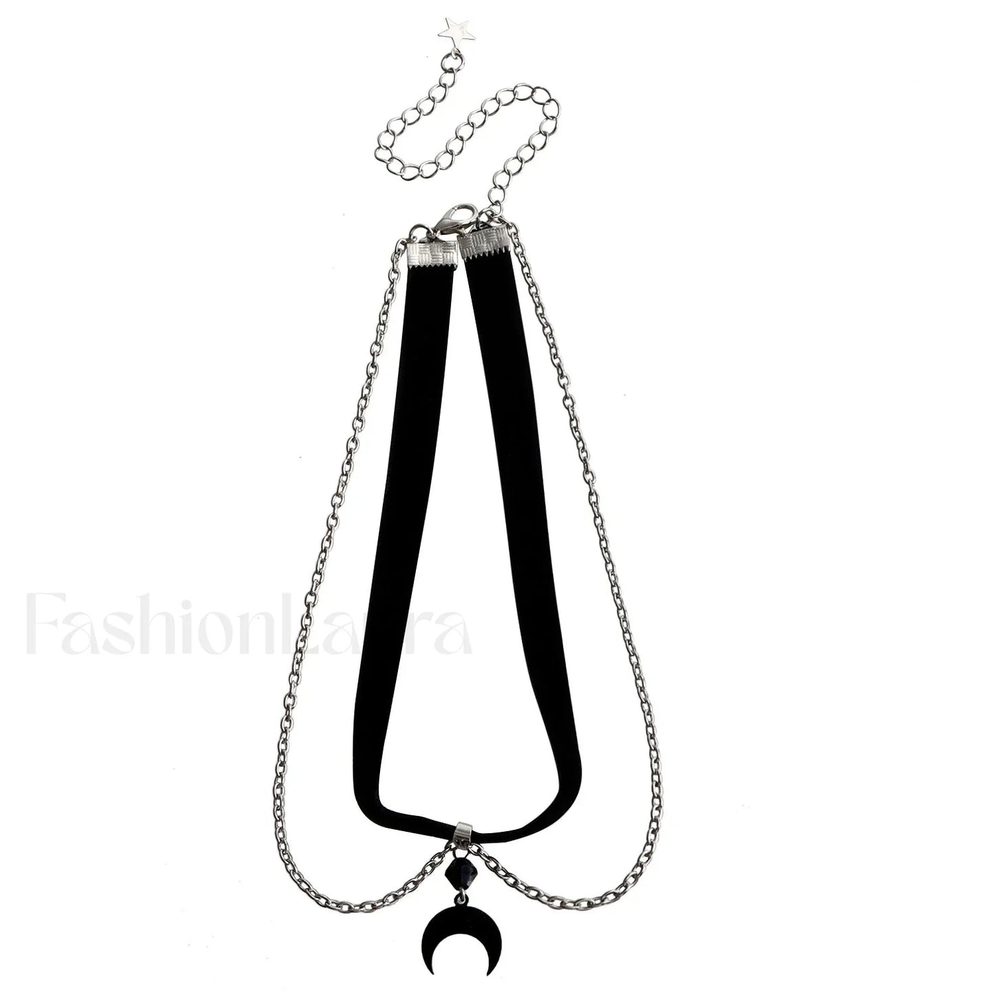 Gothic Black Velvet Pendant Necklace BLACK