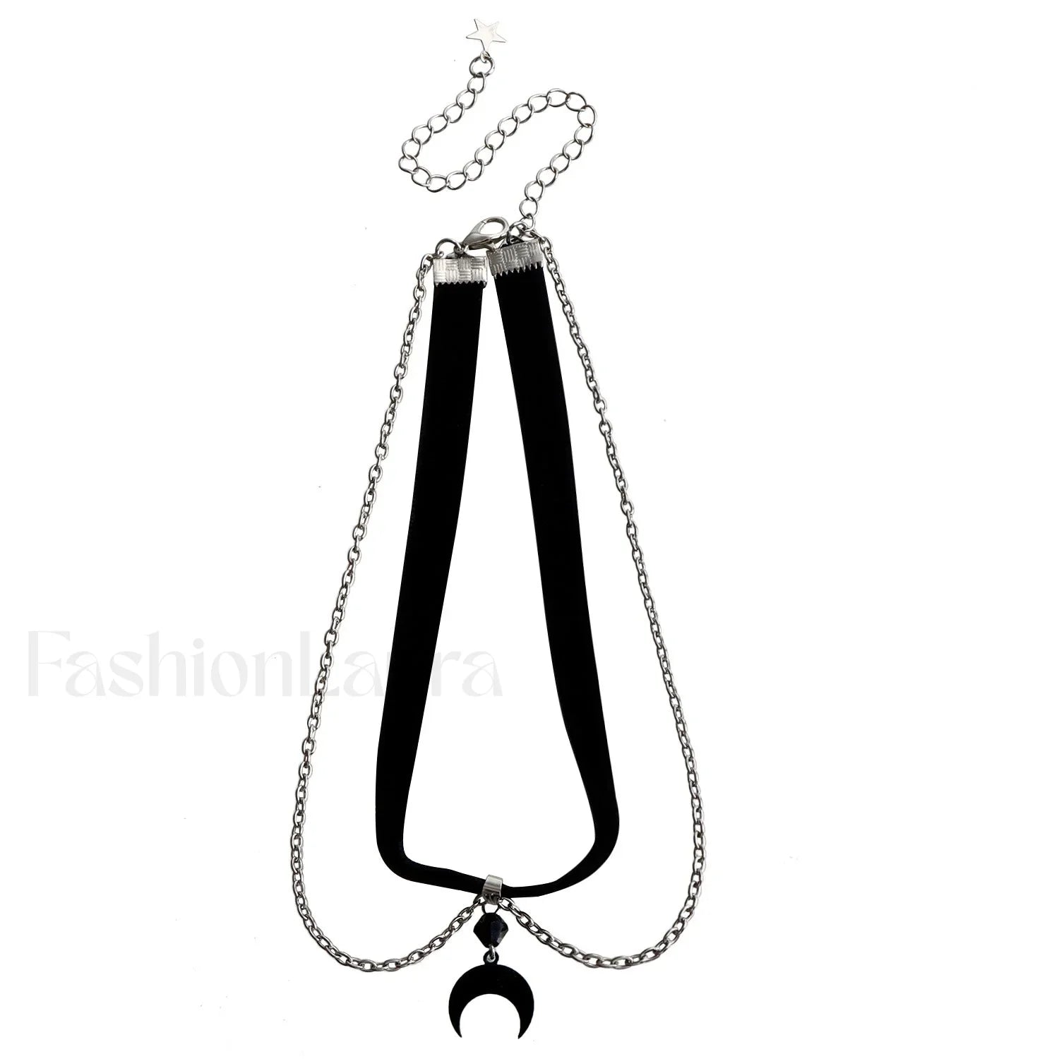 Gothic Black Velvet Pendant Necklace BLACK