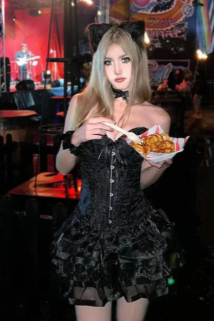 Gothic Kitty Corset Halloween Costume Halloween costumes