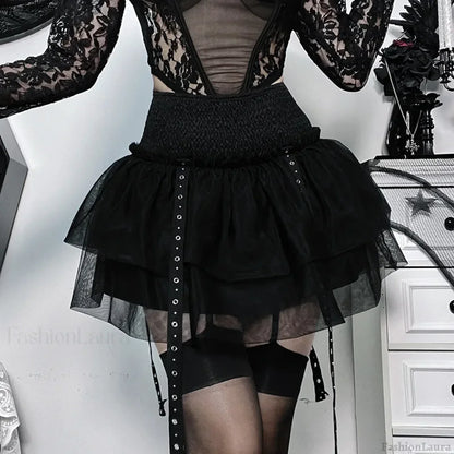 Gothic SteamPuffy Tutu Women’s Retro Classic High Waist Tulle Multi Layered Skirt