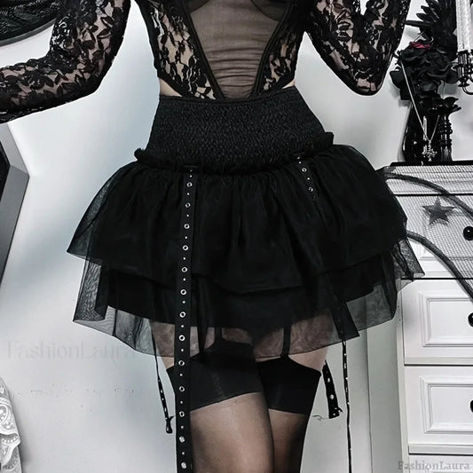 Gothic SteamPuffy Tutu Women’s Retro Classic High Waist Tulle Multi Layered Skirt