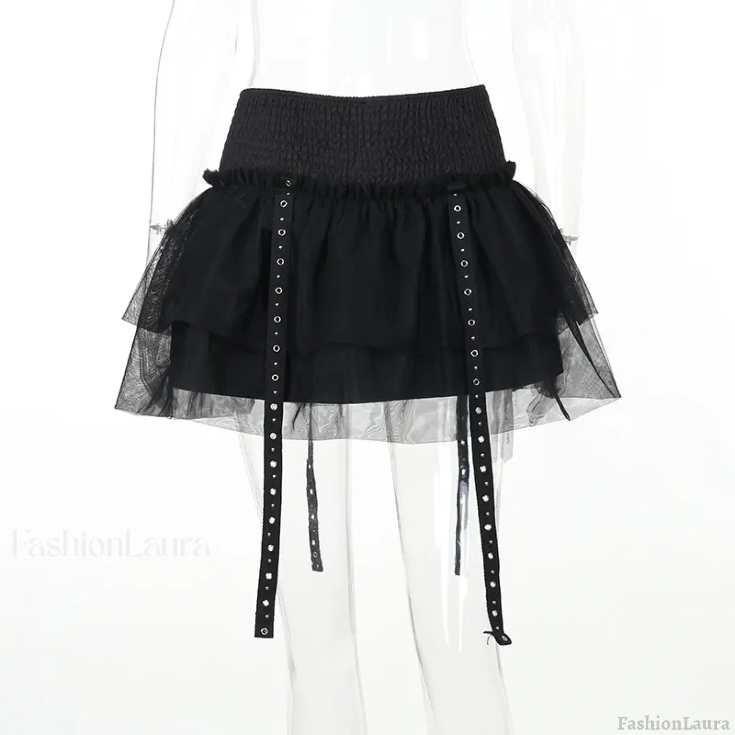 Gothic SteamPuffy Tutu Women’s Retro Classic High Waist Tulle Multi Layered Skirt Black / S