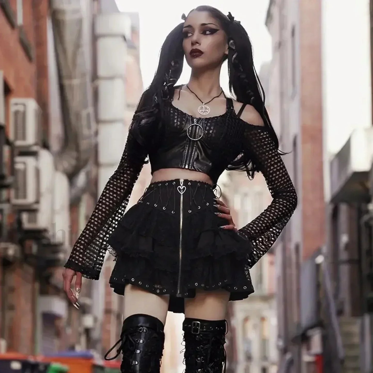 Gothic Vintage High Waist Zipper Cosplay Skirt