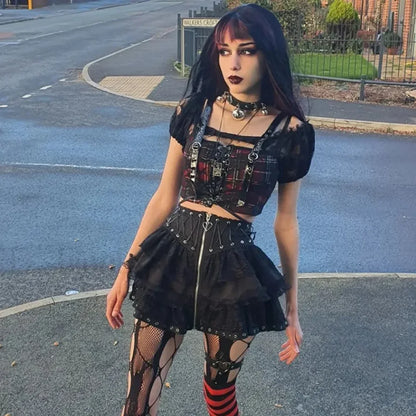 Gothic Vintage High Waist Zipper Cosplay Skirt