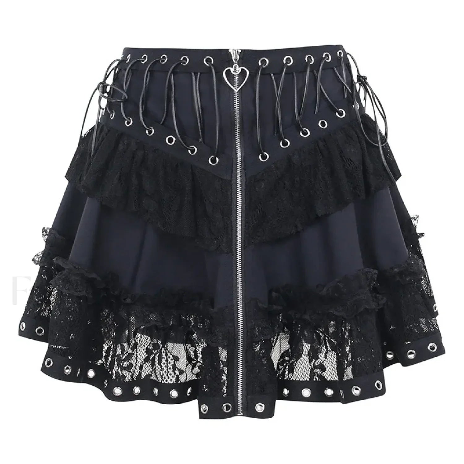 Gothic Vintage High Waist Zipper Cosplay Skirt BLACK / S
