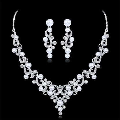 Graciela - Bridal Jewelry Set With Pearl And Crystal