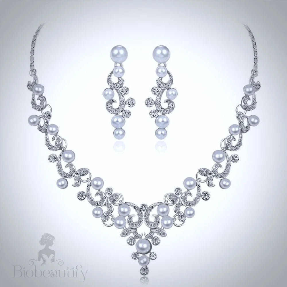 Graciela - Bridal Jewelry Set With Pearl And Crystal