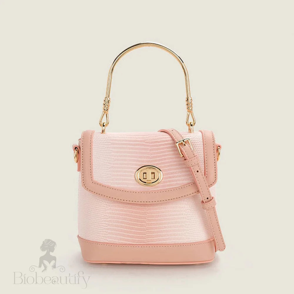 Gradient Embossed Foldover Top Handle Crossbody Bag - Pink One Size /