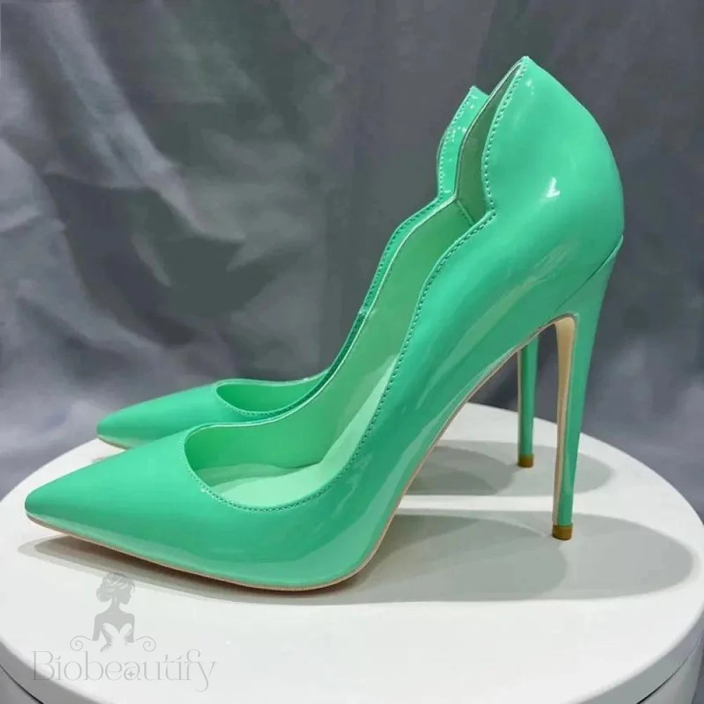 Green Patent Pointy Toe High Heel Dress Shoes