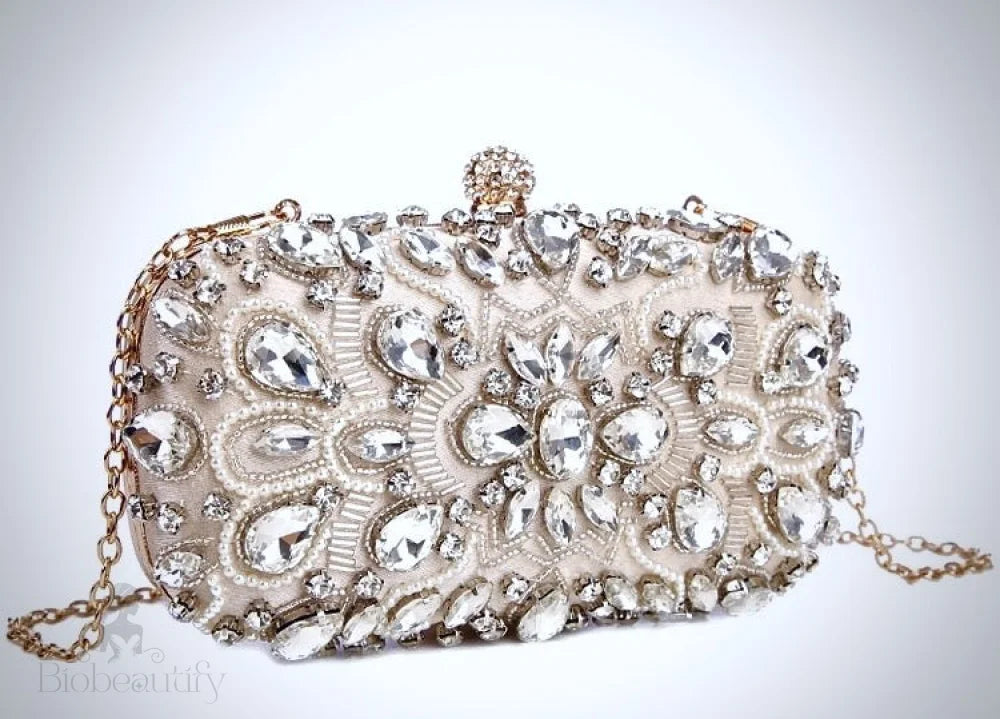 Greta Champagne Bridal Clutch Handbag