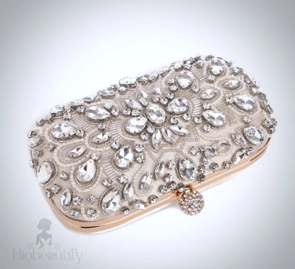 Greta Champagne Bridal Clutch Handbag