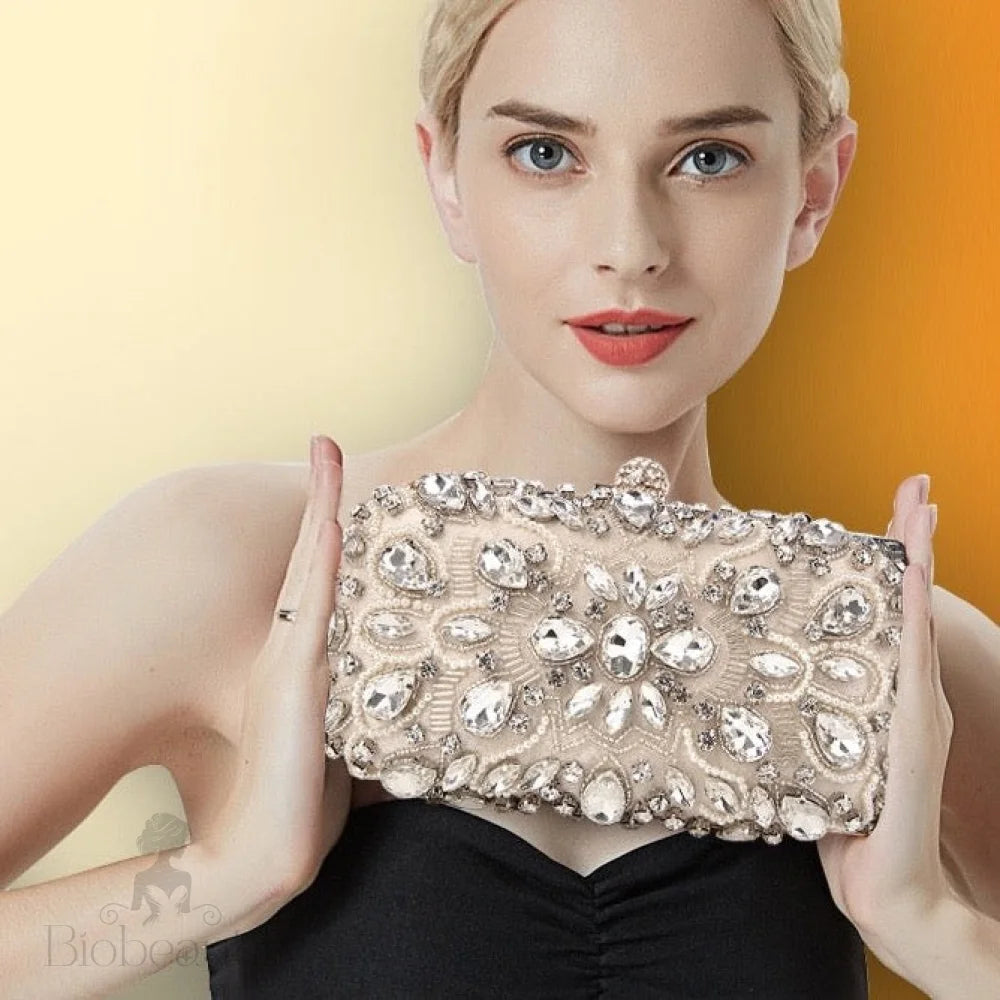 Greta Champagne Bridal Clutch Handbag