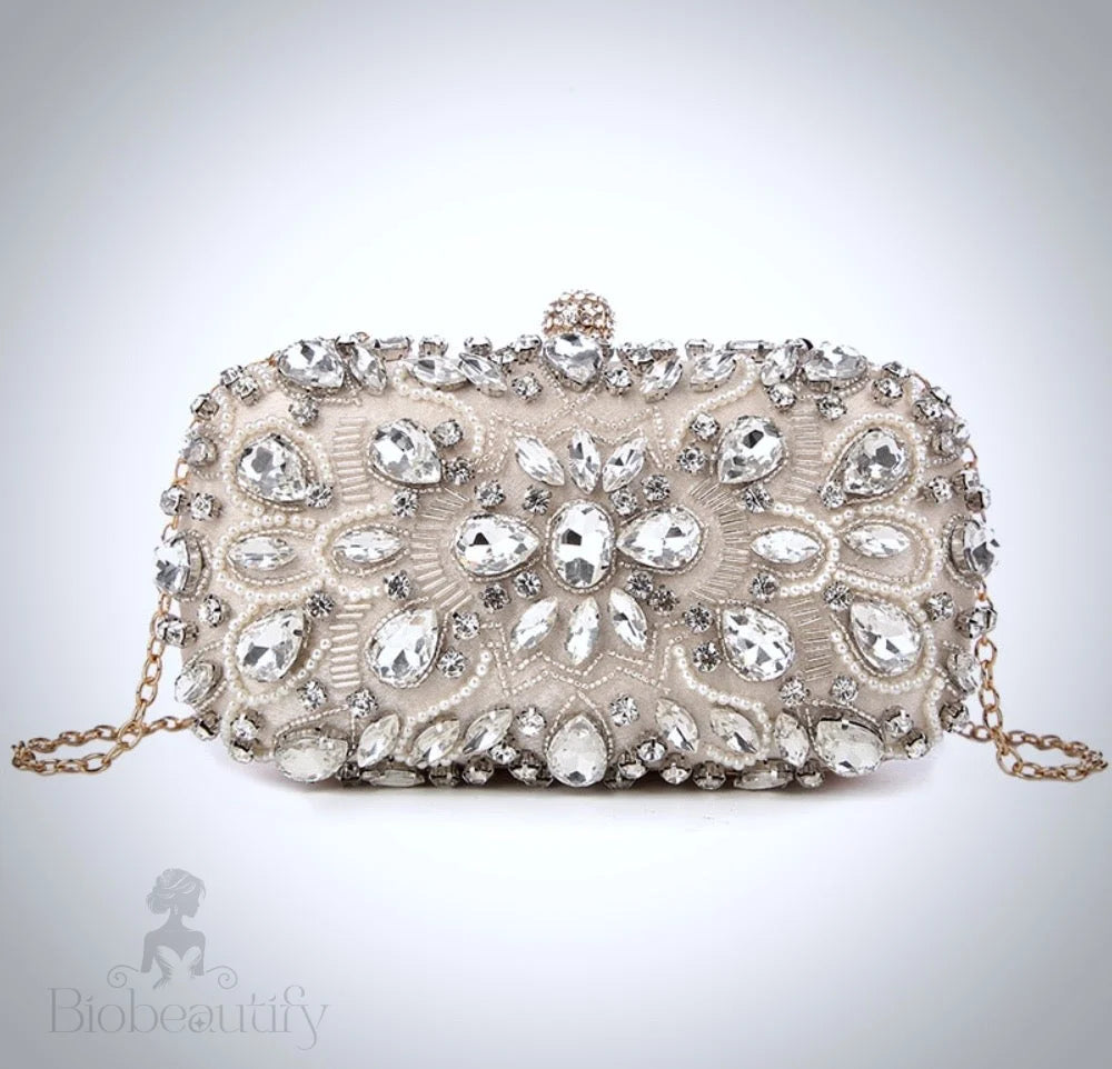 Greta Champagne Bridal Clutch Handbag