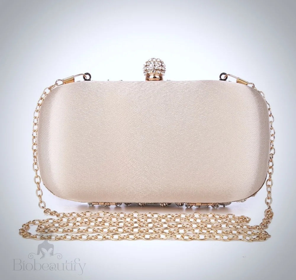 Greta Champagne Bridal Clutch Handbag