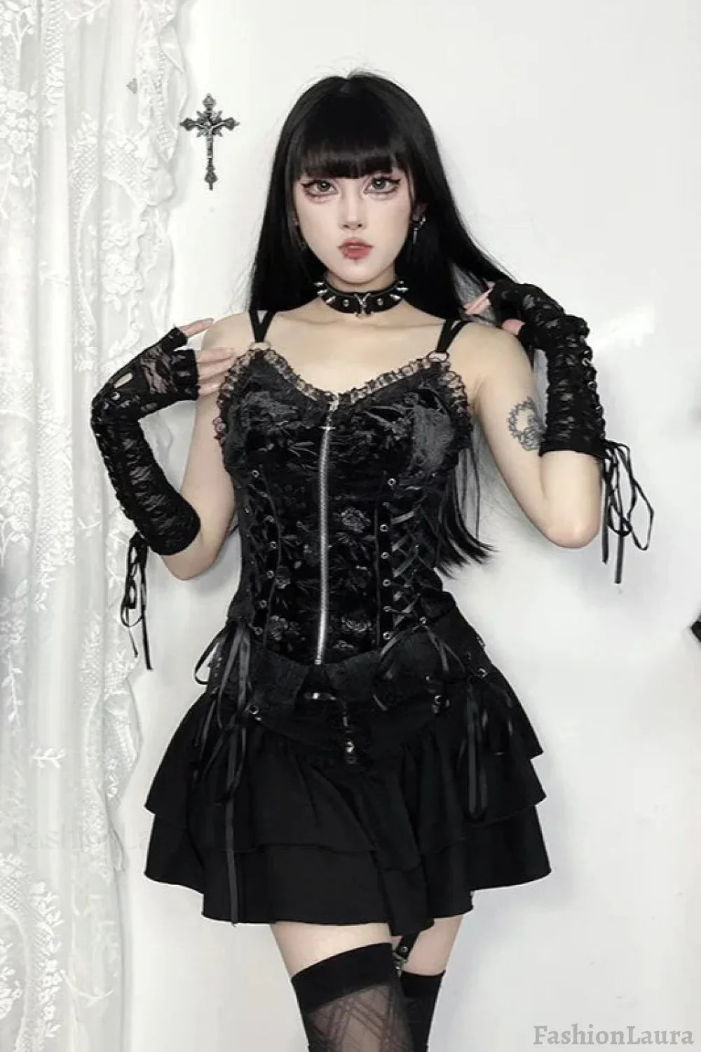 Halloween Cross Pleated Skirt