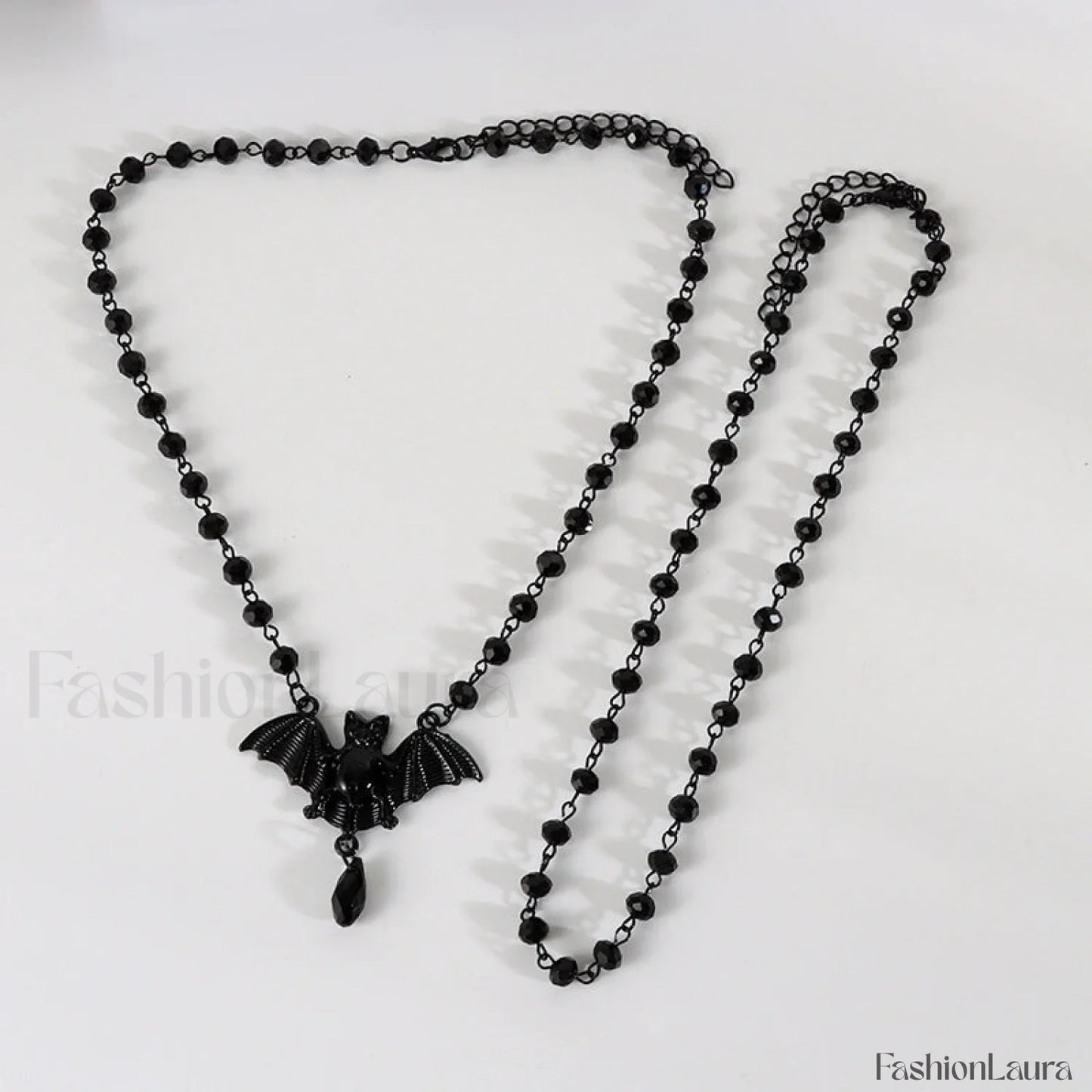 Halloween Gift Black Bat Pendant Necklace BLACK