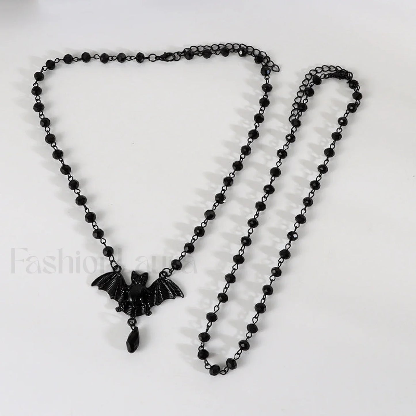 Halloween Gift Black Bat Pendant Necklace BLACK