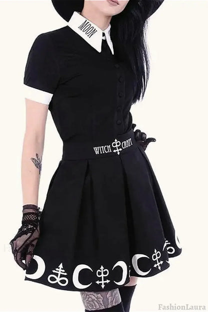 Halloween Punk Rock Skirt Black / S