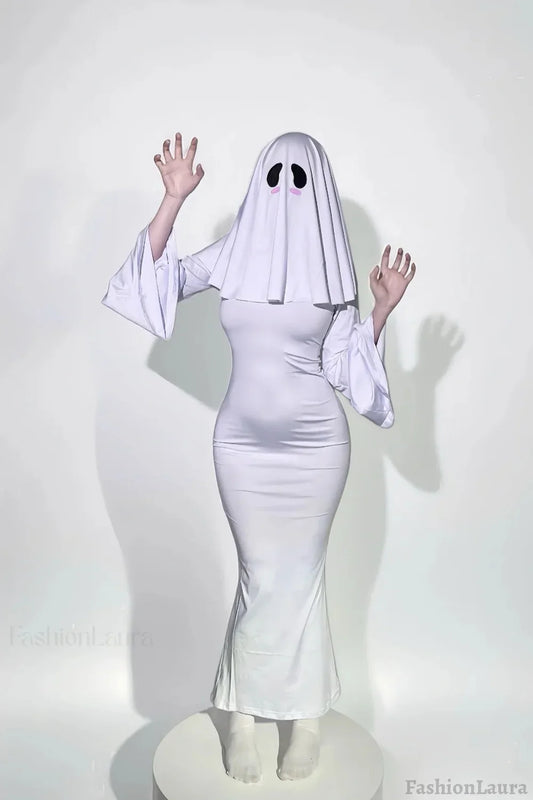 HalloweenGhost Lady Cosplay Dress White / S