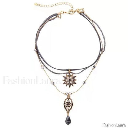 Harajuku Dark Lolita Steam Punk Choker Necklace SILVER