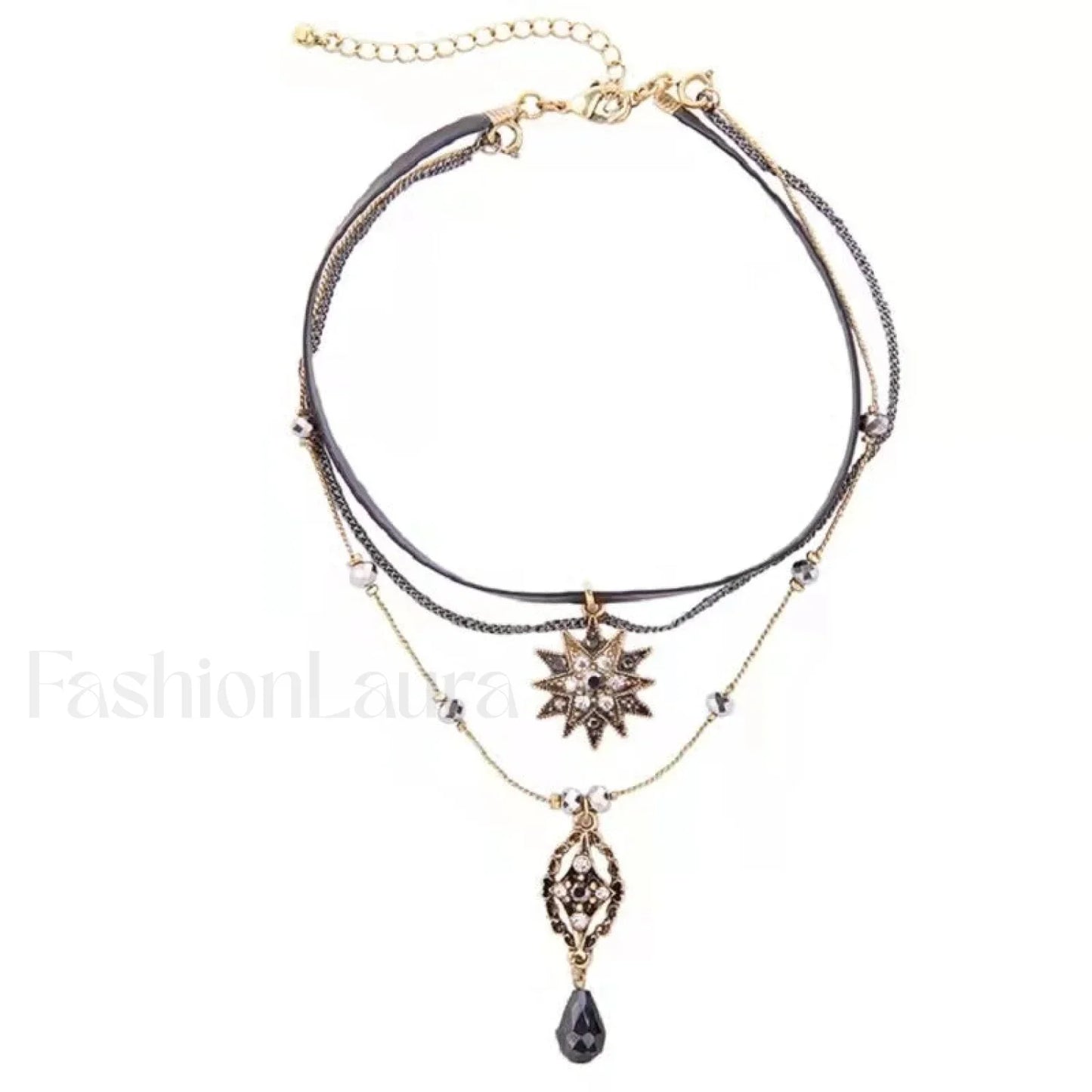 Harajuku Dark Lolita Steam Punk Choker Necklace SILVER