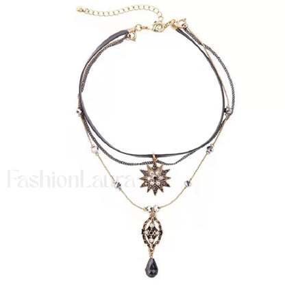 Harajuku Dark Lolita Steam Punk Choker Necklace SILVER
