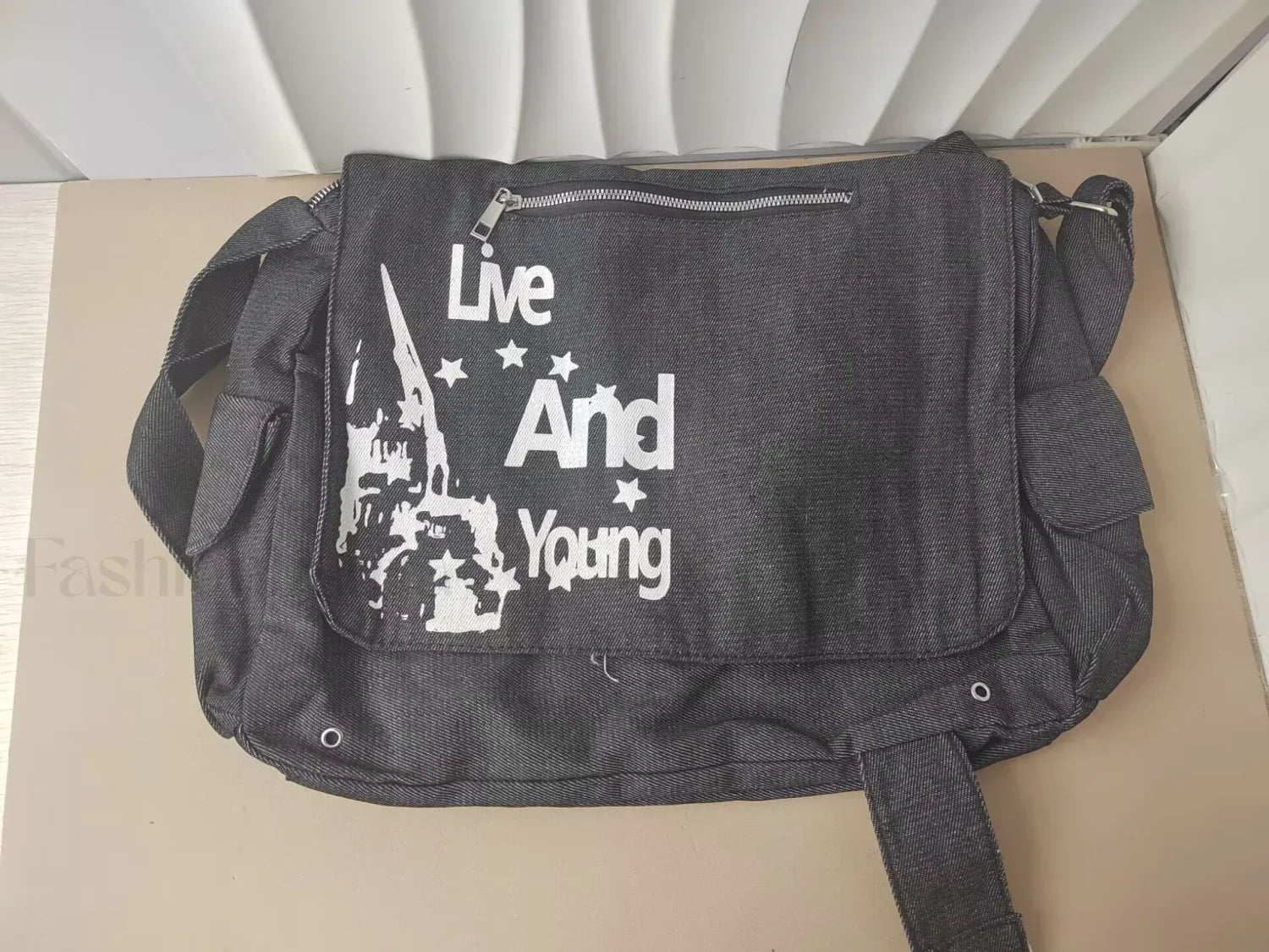 Harajuku Gothic Spider Shoulder Girls Bag Rabbit Dark Spice Female Punk Metal Purses Messenger Cross Bag washed black