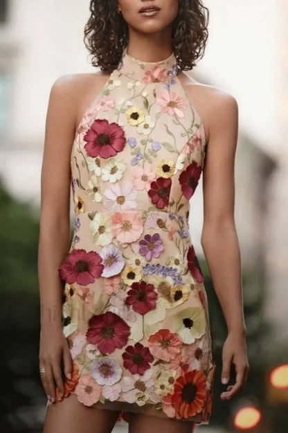 Hariet 3D Stylish Floral Embroidered Dress