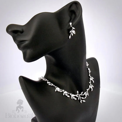 Harlow Cubic Zirconia Silver Bridal Jewelry Set