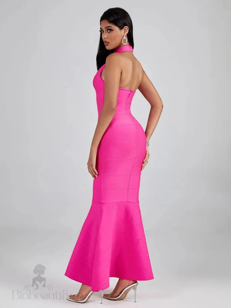 Hayami Bandage Halter Mermaid Gown