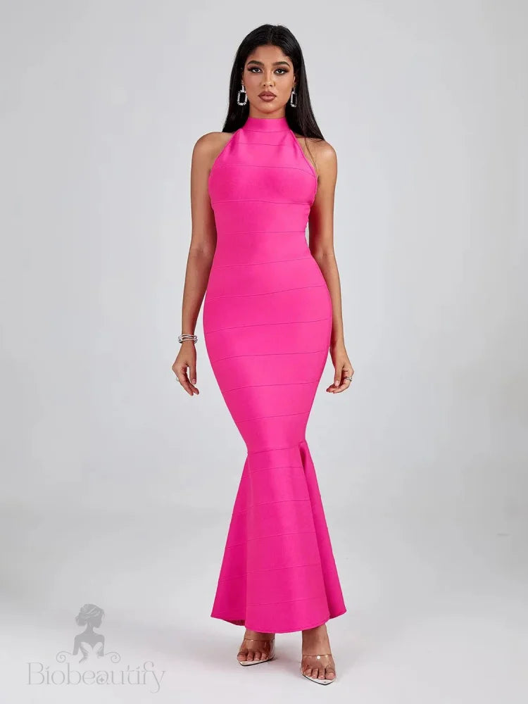 Hayami Bandage Halter Mermaid Gown