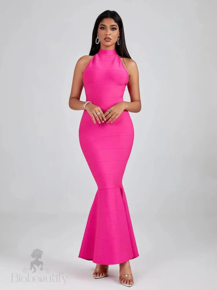 Hayami Bandage Halter Mermaid Gown